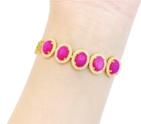 Lắc tay nữ đá Ruby nhân tạo